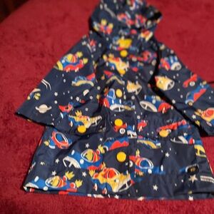 Kids' Blue Space-Themed Raincoat